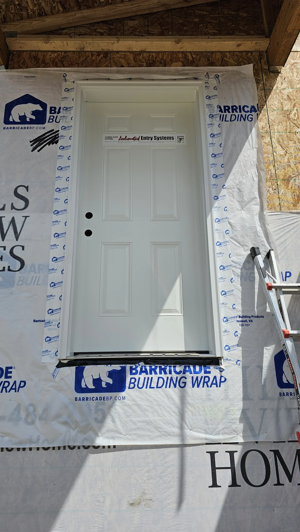New construction exterior entry door installation by Golden Ridge Exteriors